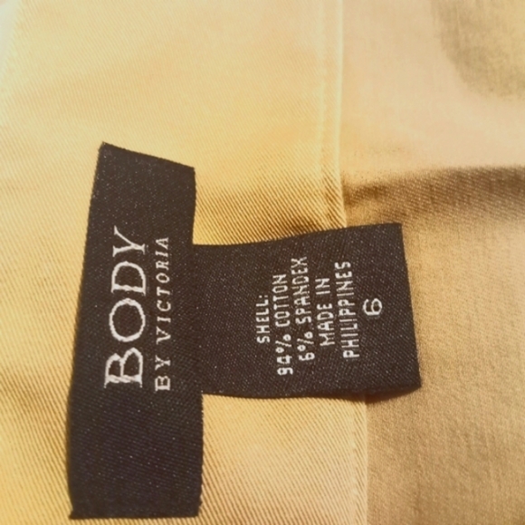 Body by Victoria women's khaki pencil skirt with pleated trim hem in Size 6 - Picture 3 of 4